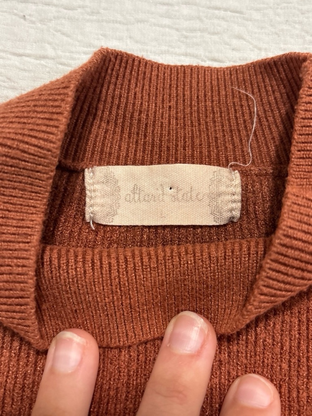 Altar'd State Rust Ribbed Mock Neck Sweater - Picture 5 of 5